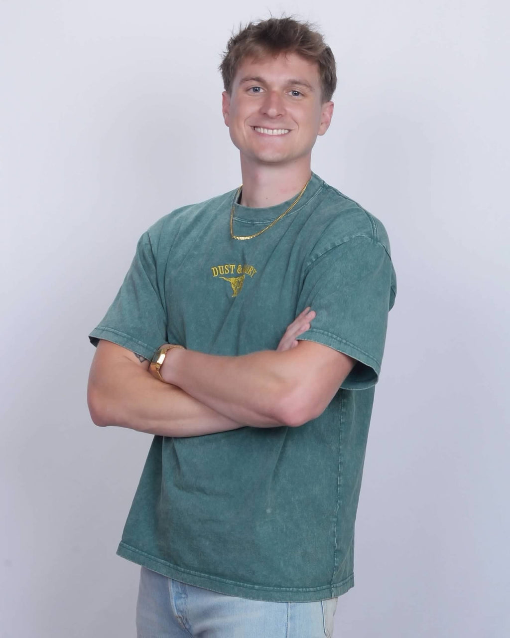 Green Oversized Embroidered Shirt