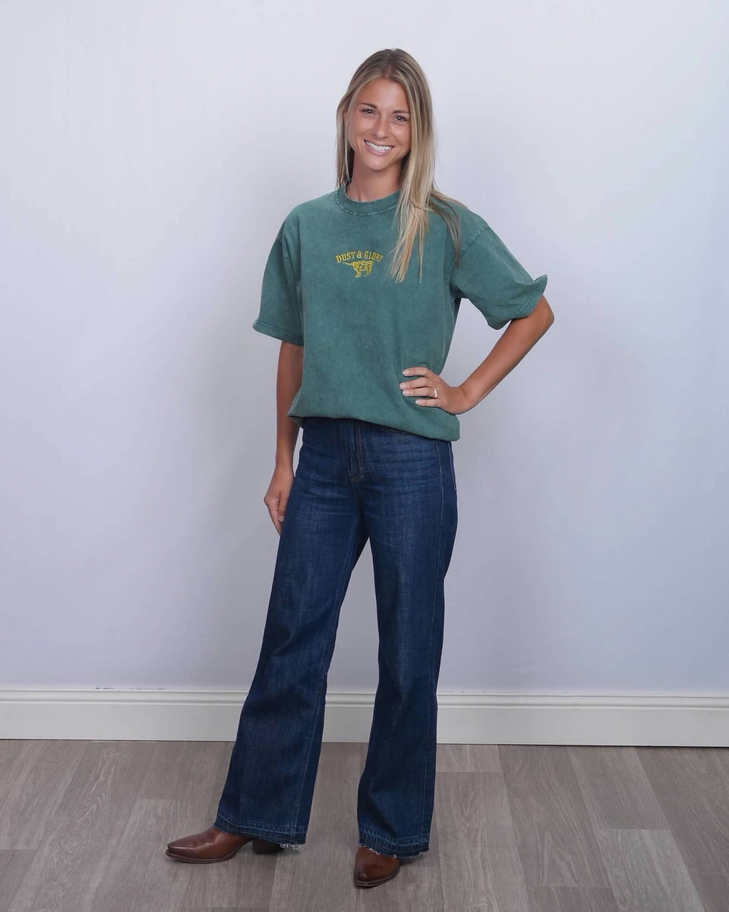 Green Oversized Embroidered Shirt