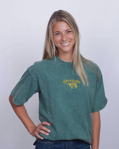 Green Oversized Embroidered Shirt